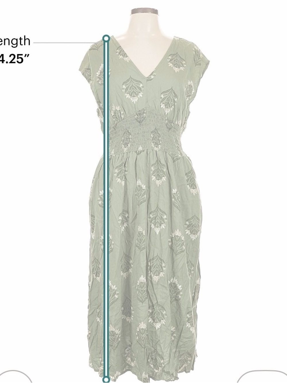 Old Navy Waist-Defined Midi Dress, Olive Green - Picture 5 of 8